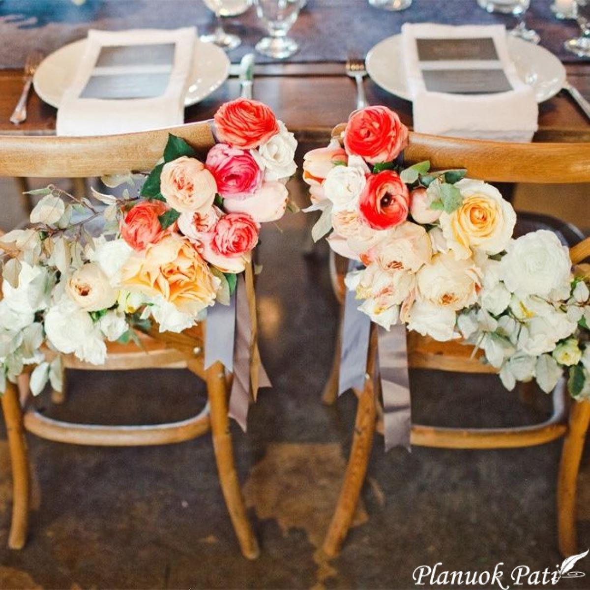 Jaunųjų ir svečių kėdžių dekoro idėjos