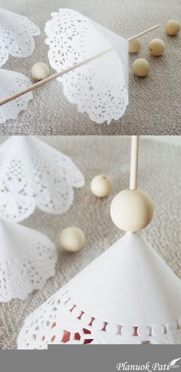 Kalėdinės eglutės iš servetėlių