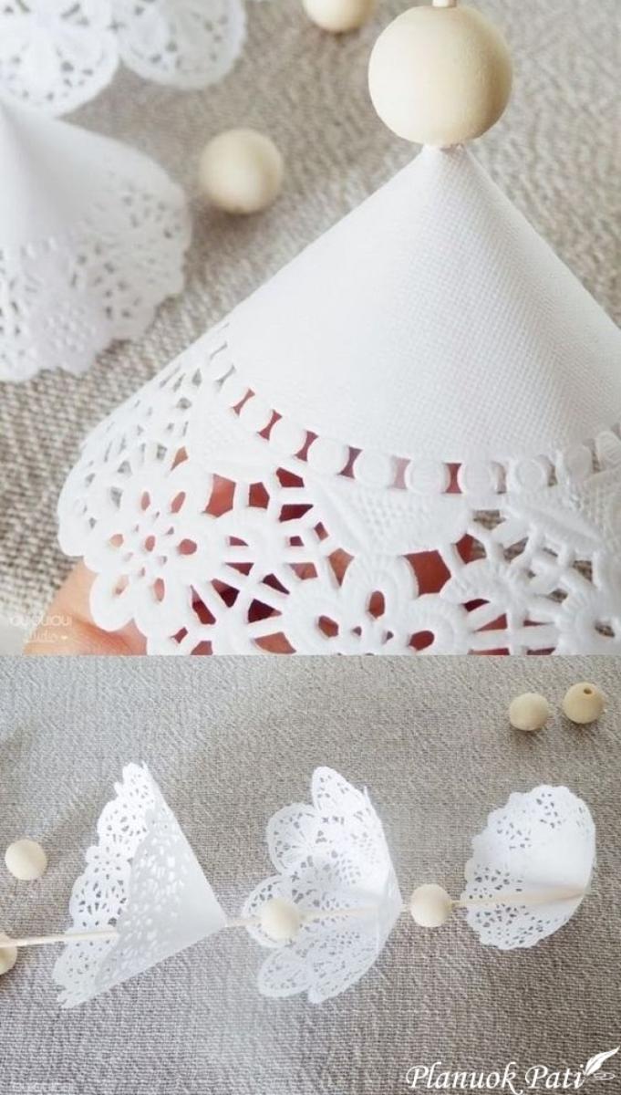 Kalėdinės eglutės iš servetėlių