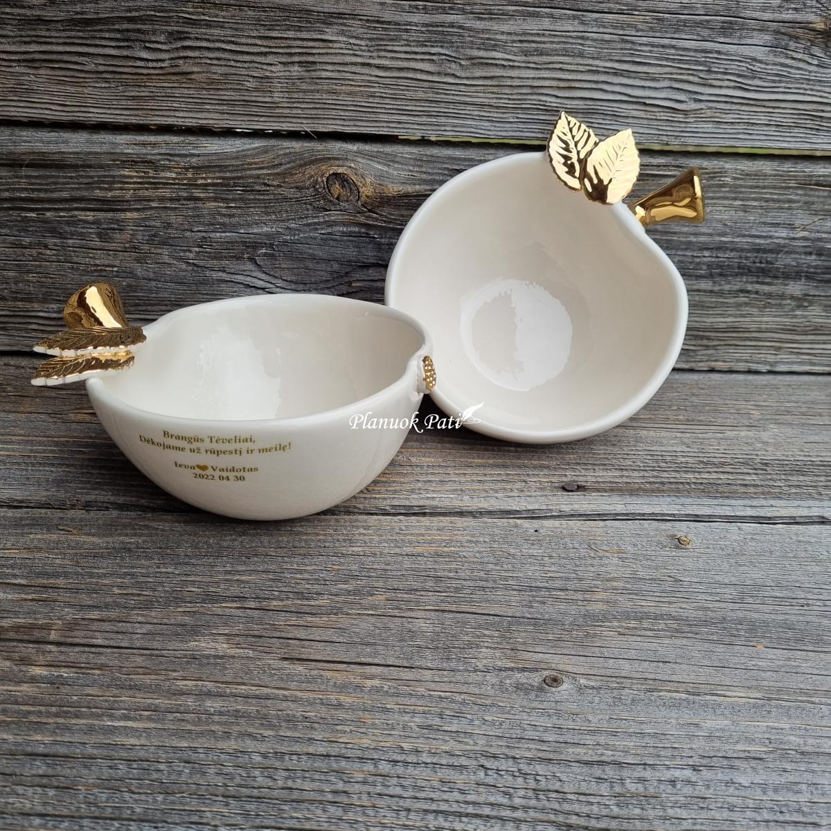 Dovana tėveliams - Obuoliukas (baltas)