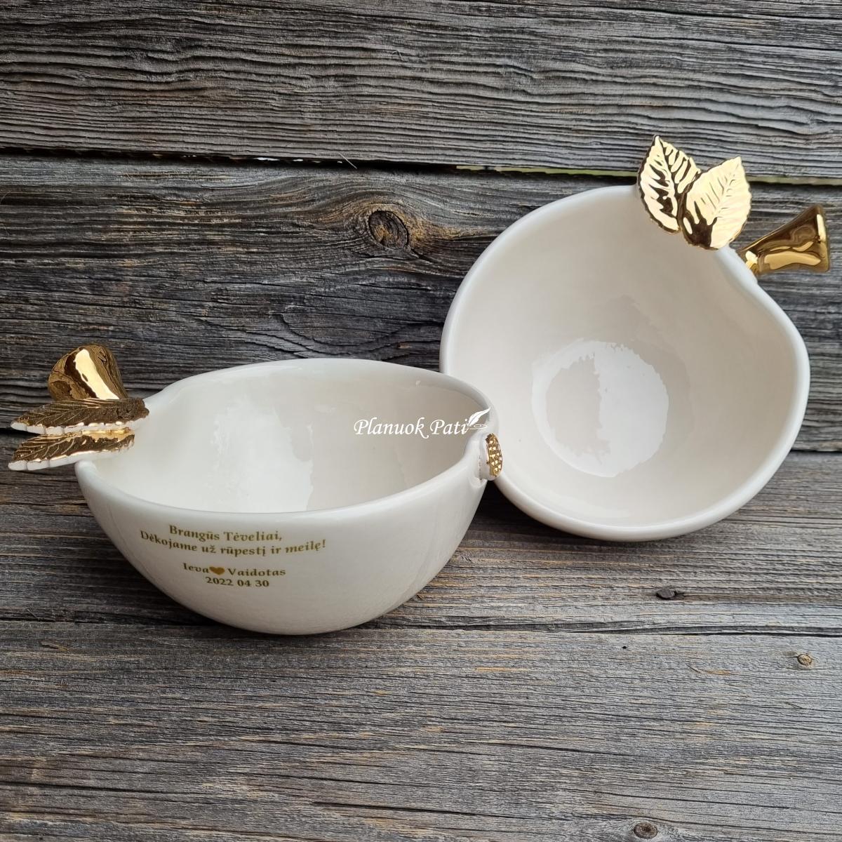 Dovana tėveliams - Obuoliukas (baltas)