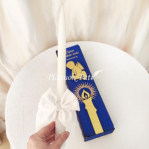 Krikšto žvakė medinėje dėžutėje