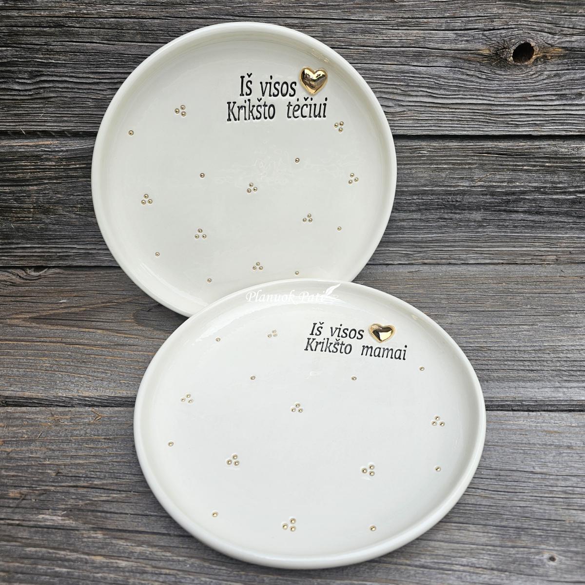 Lėkštė - Auksiniai Linkėjimai (su dovaniniu įpakavimu)