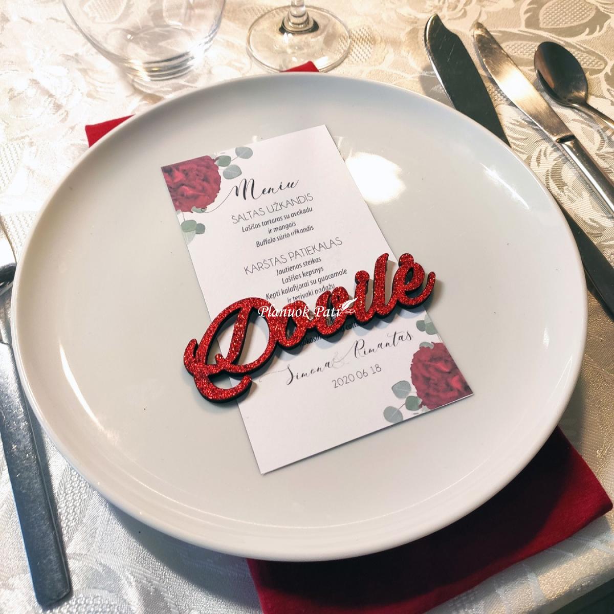 Stalo kortelė vardas magnetukas