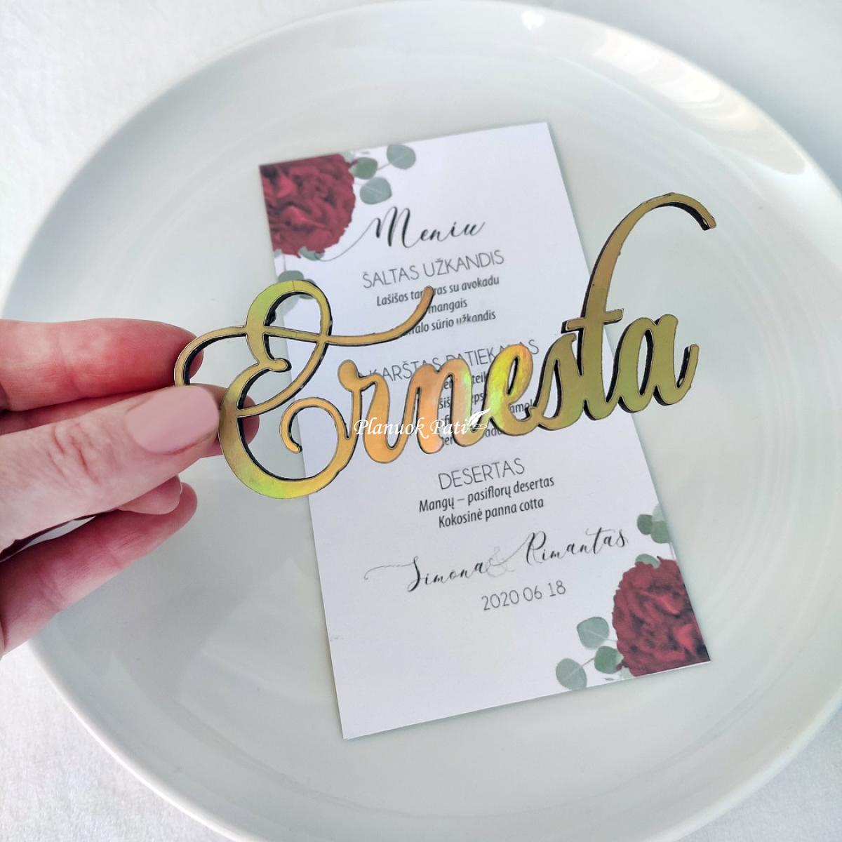 Stalo kortelė vardas magnetukas