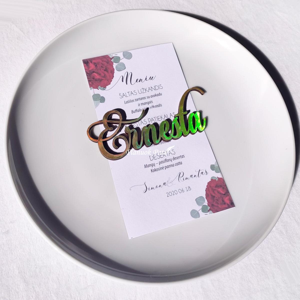 Stalo kortelė vardas magnetukas