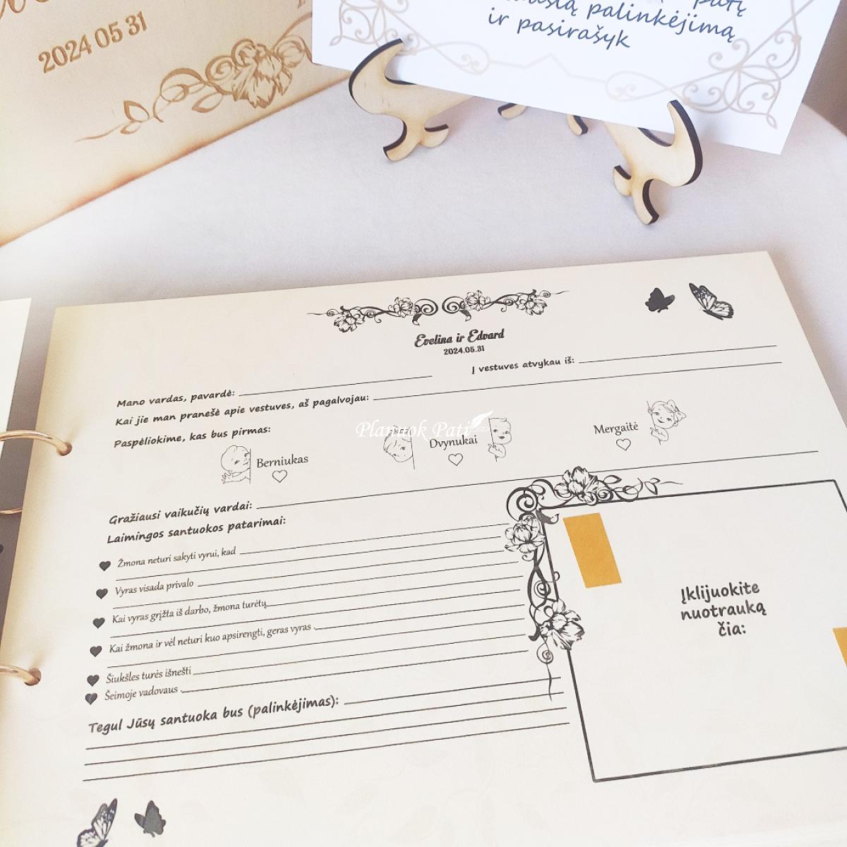 Vestuvių palinkėjimų knyga Žydinti širdis