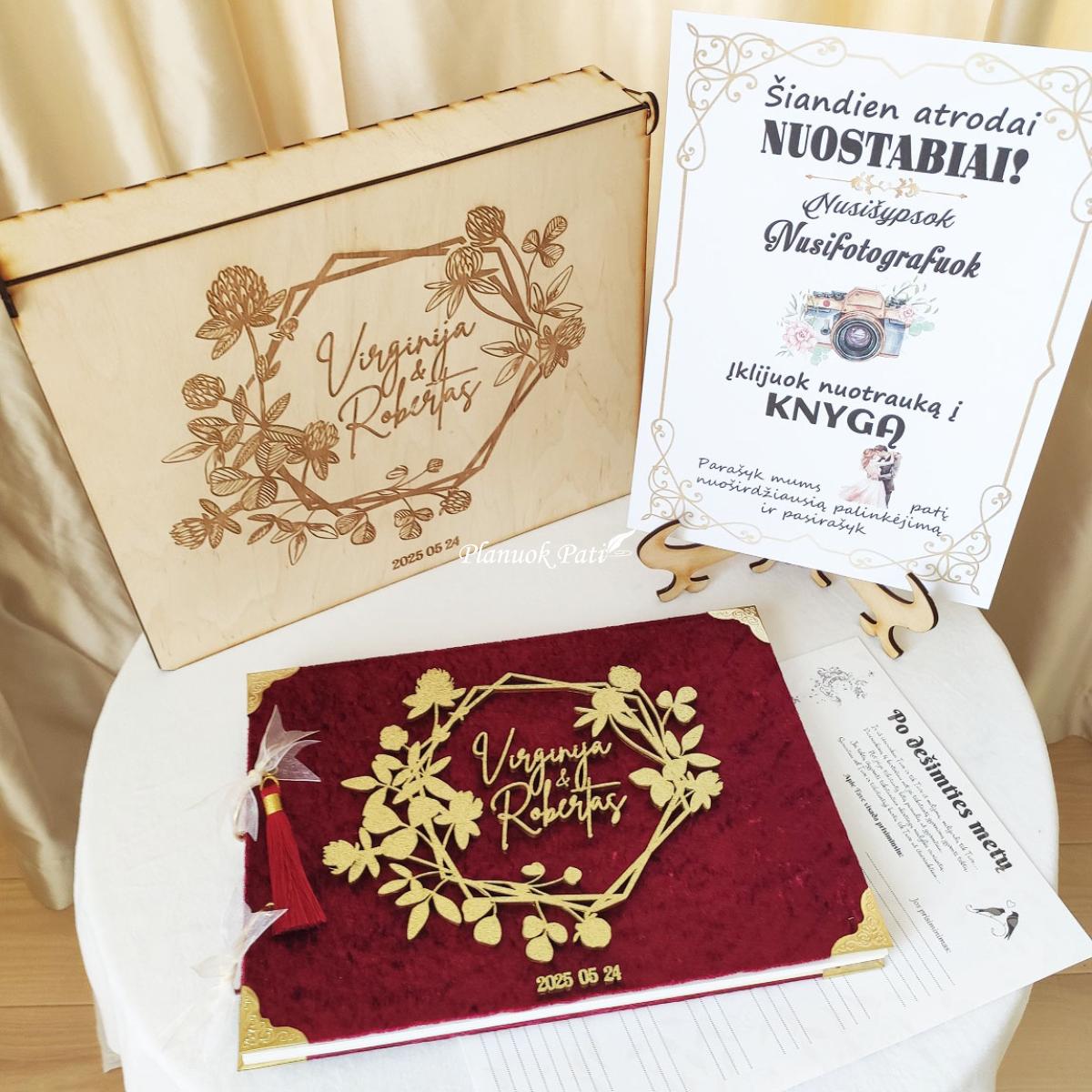 Vestuvių palinkėjimų knyga Dobilas