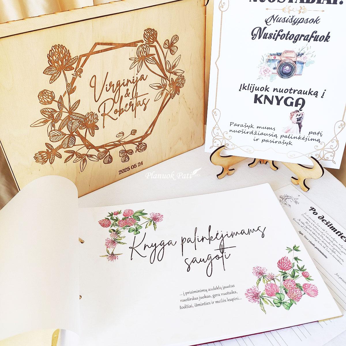 Vestuvių palinkėjimų knyga Dobilas