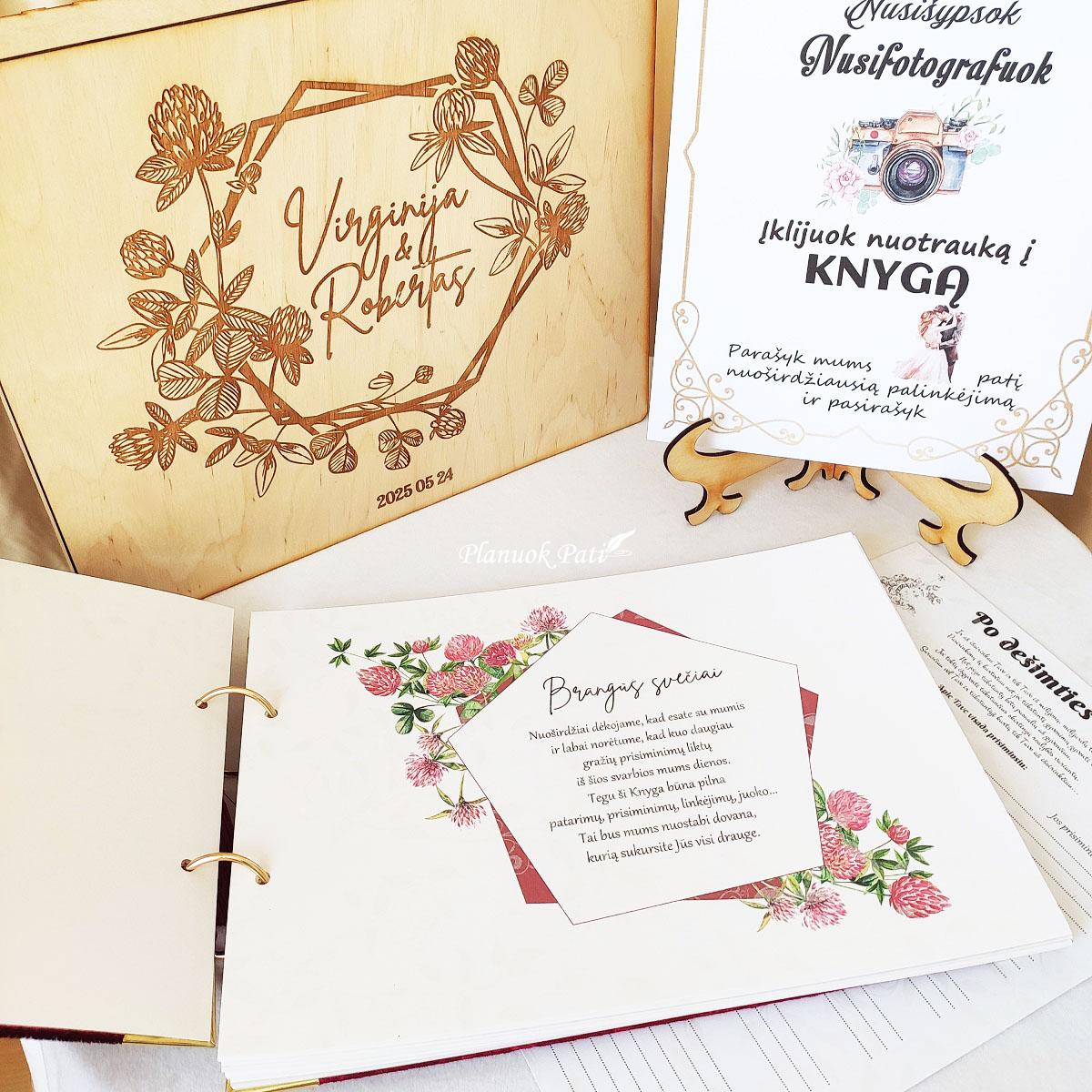 Vestuvių palinkėjimų knyga Dobilas