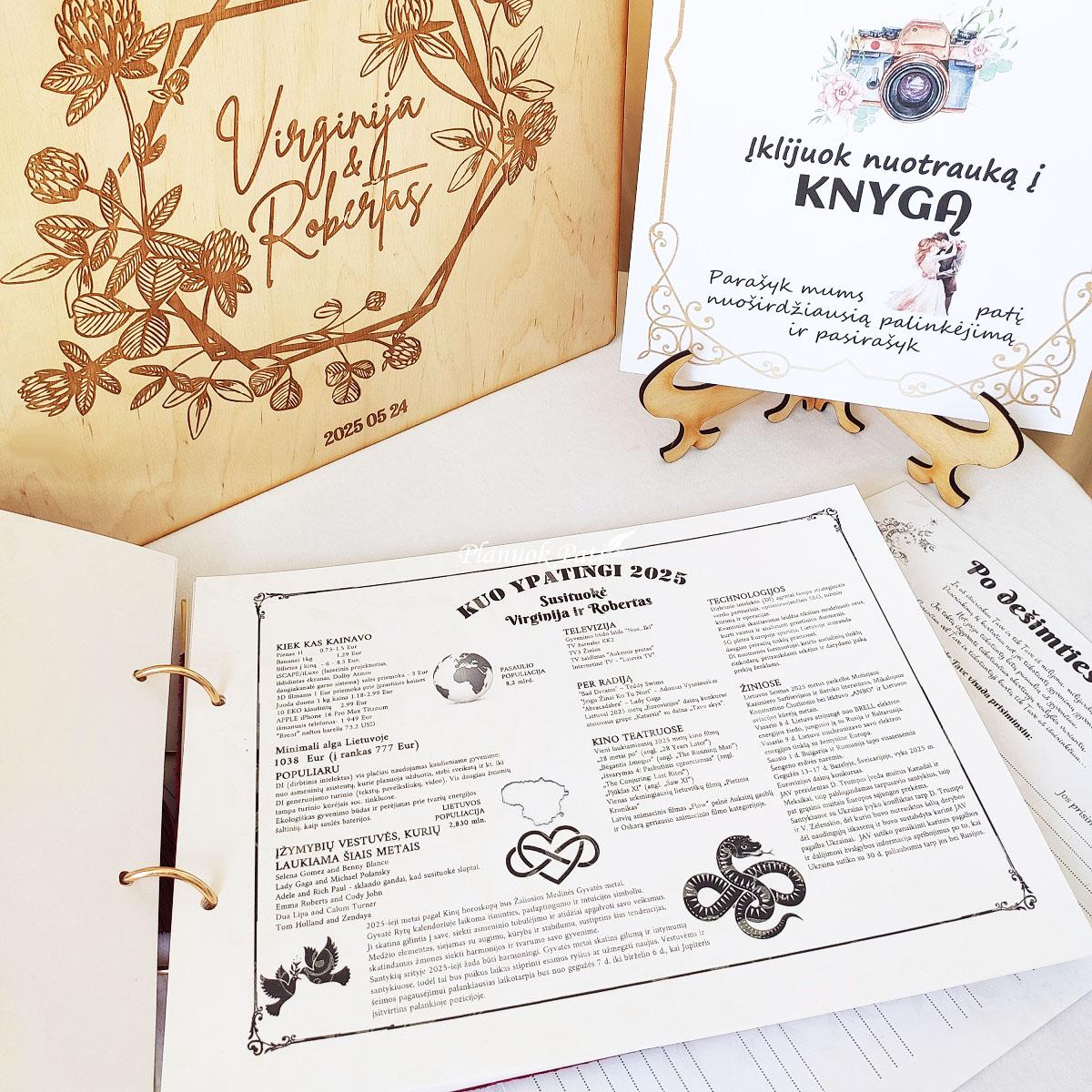 Vestuvių palinkėjimų knyga Dobilas