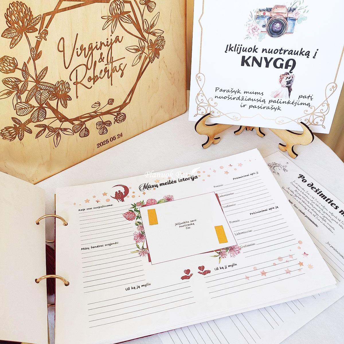 Vestuvių palinkėjimų knyga Dobilas