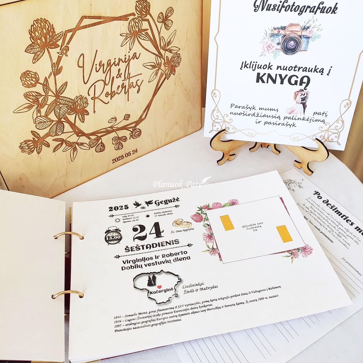 Vestuvių palinkėjimų knyga Dobilas