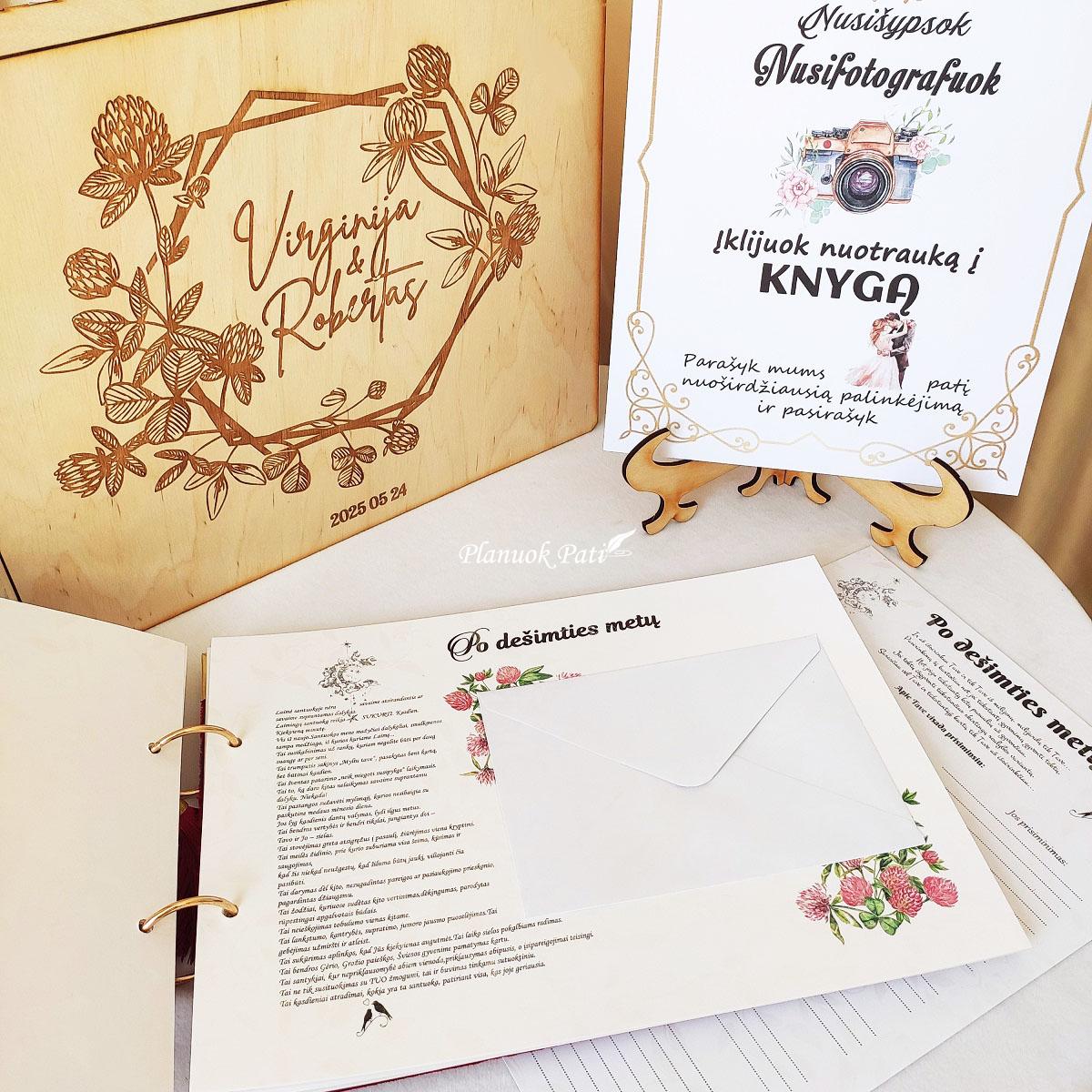 Vestuvių palinkėjimų knyga Dobilas