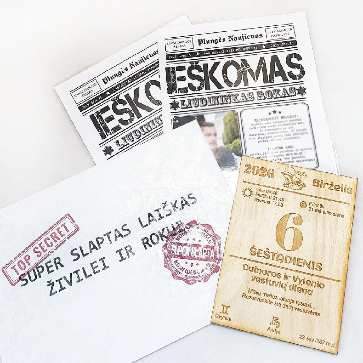 SUPER slaptas kvietimas liudininkams