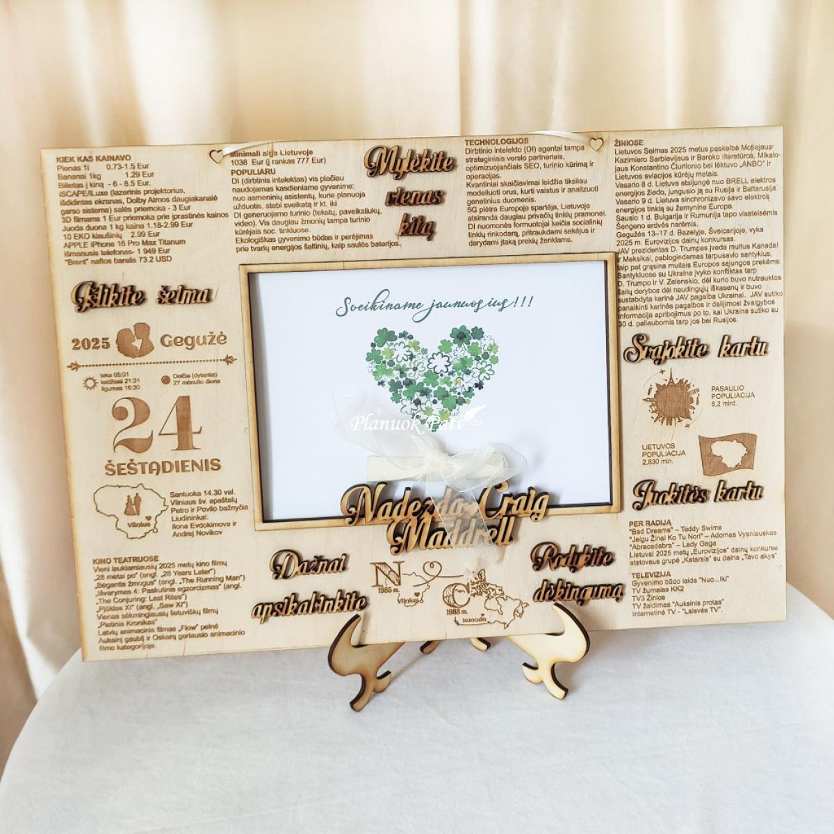 Vestuvių dienos paveikslas pinigams dovanoti