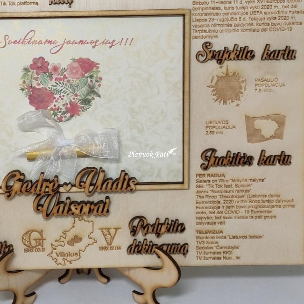 Vestuvių dienos paveikslas pinigams dovanoti