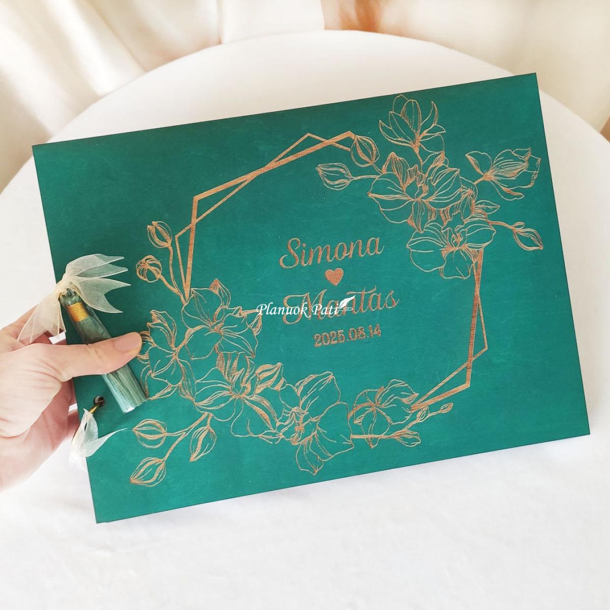 Vestuvių palinkėjimų knyga Orchidėjų žiedai