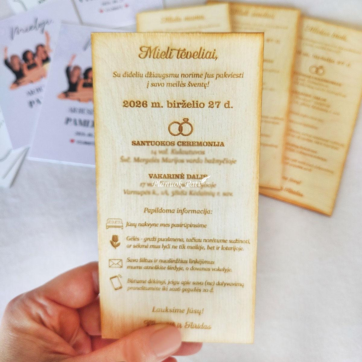 Graviruotas vestuvių kvietimas