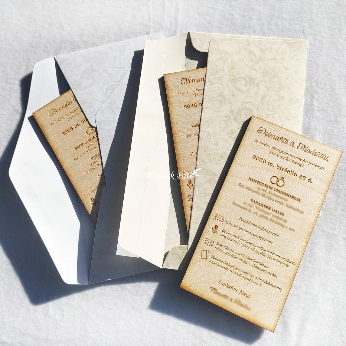 Graviruotas vestuvių kvietimas