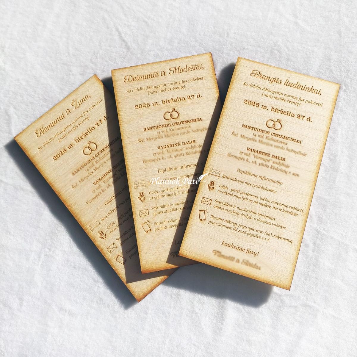 Graviruotas vestuvių kvietimas