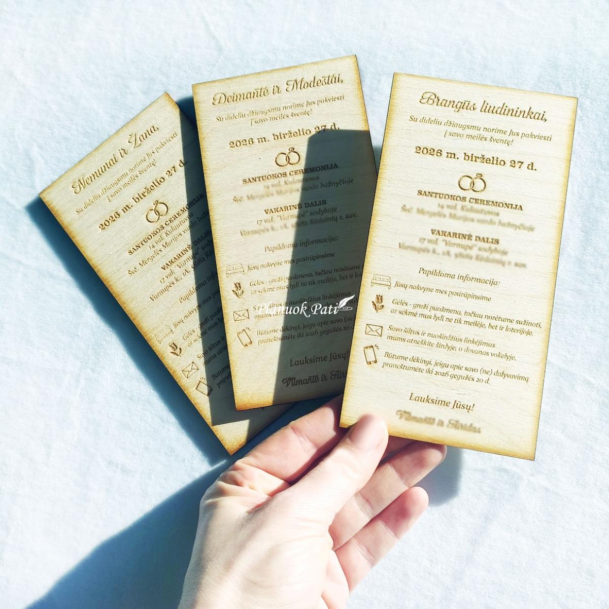 Graviruotas vestuvių kvietimas