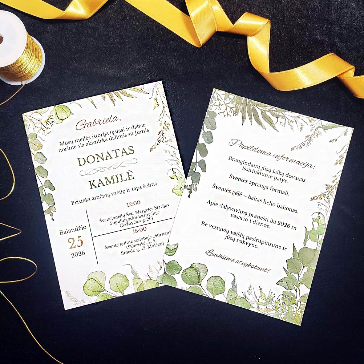 Kvietimas vestuvėms dizainas 1