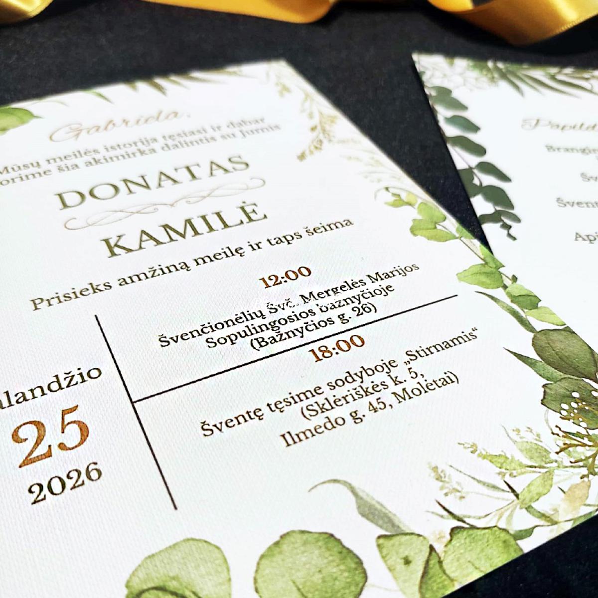 Kvietimas vestuvėms dizainas 1
