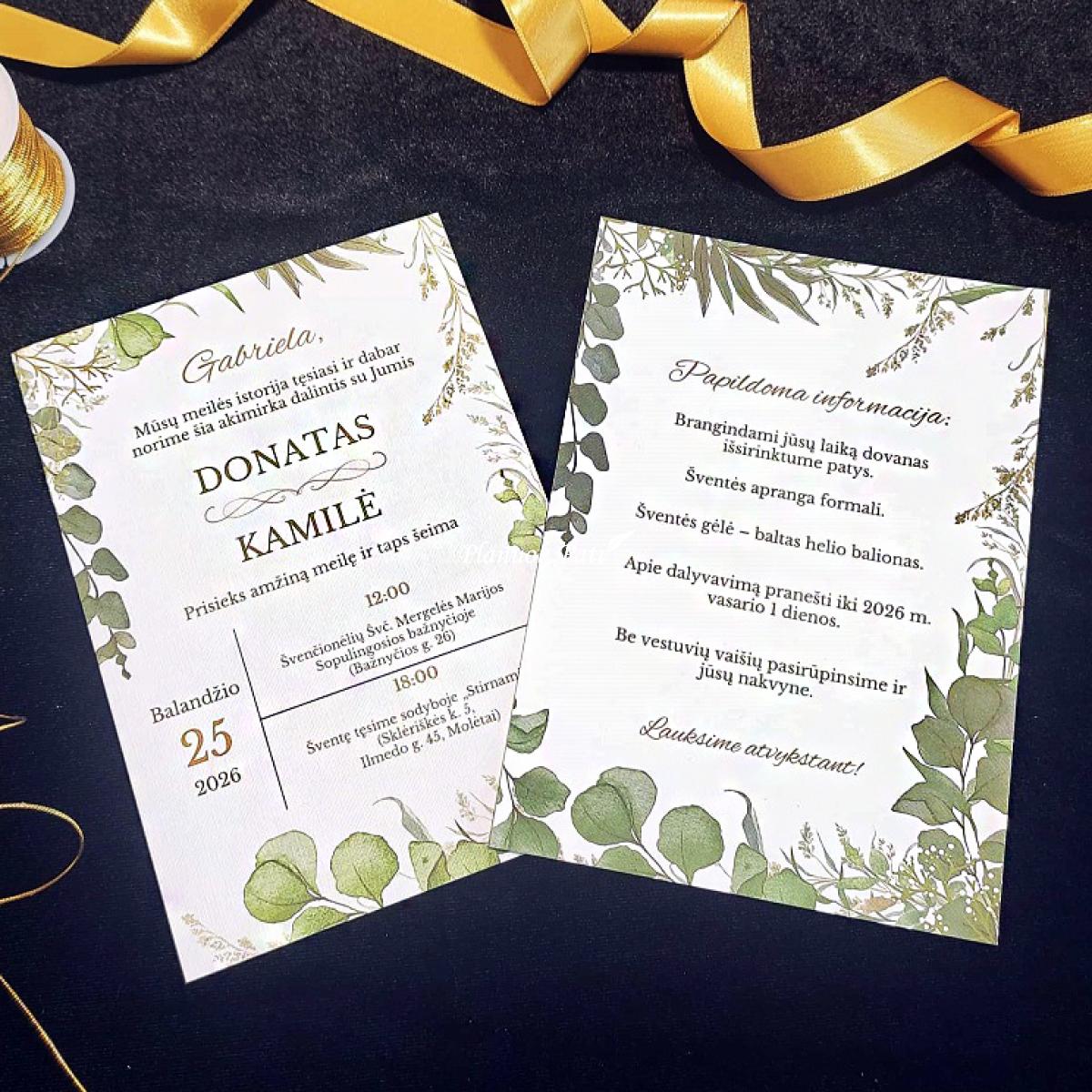 Kvietimas vestuvėms dizainas 1