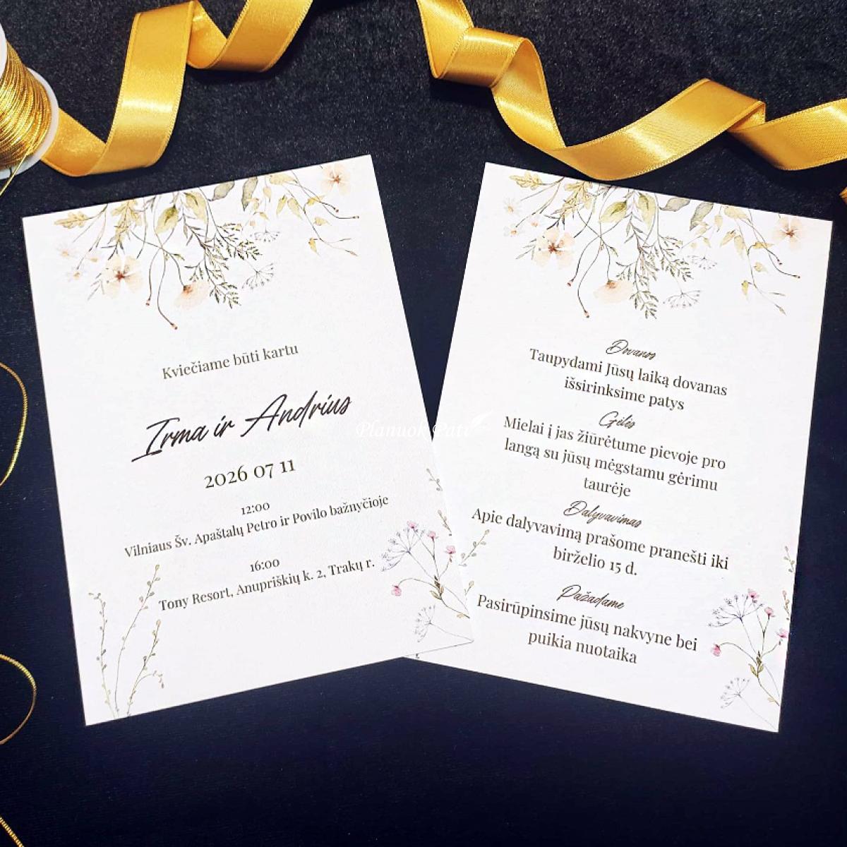Kvietimas vestuvėms dizainas 2