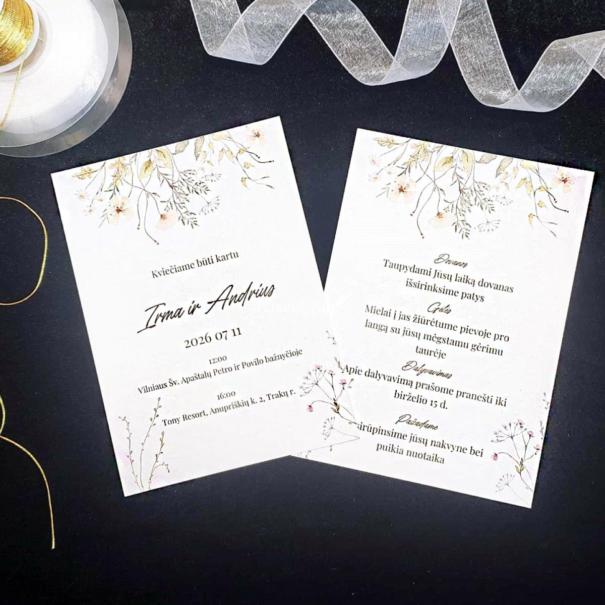 Kvietimas vestuvėms dizainas 2