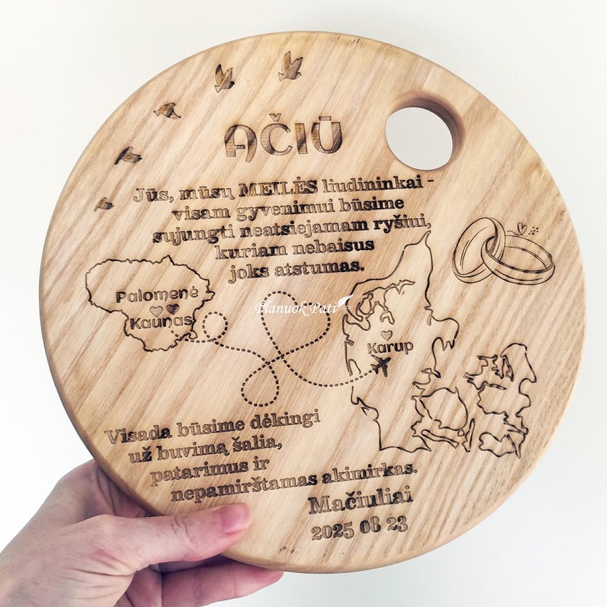 Padėklas - lėkštutė su individualiu graviravimu