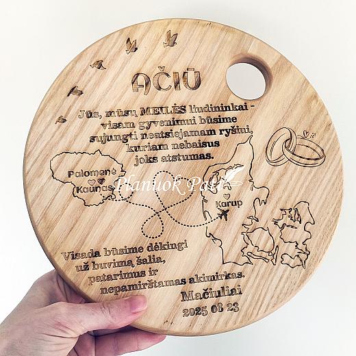 Padėklas - lėkštutė su individualiu graviravimu