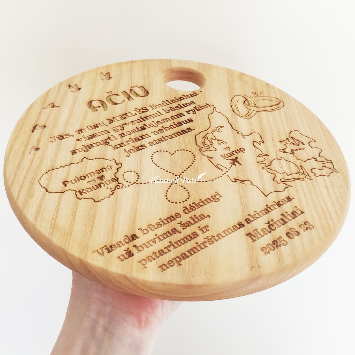 Padėklas - lėkštutė su individualiu graviravimu
