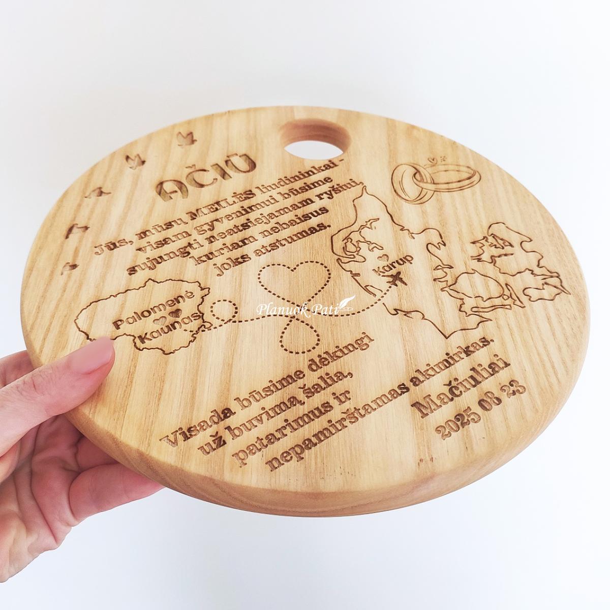Padėklas - lėkštutė su individualiu graviravimu