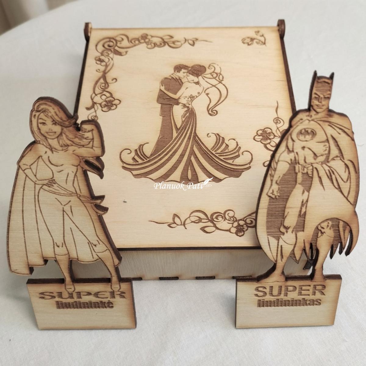 Pakvietimas arba padėka liudininkams/piršliams - superherojų magnetukai dėžutėje