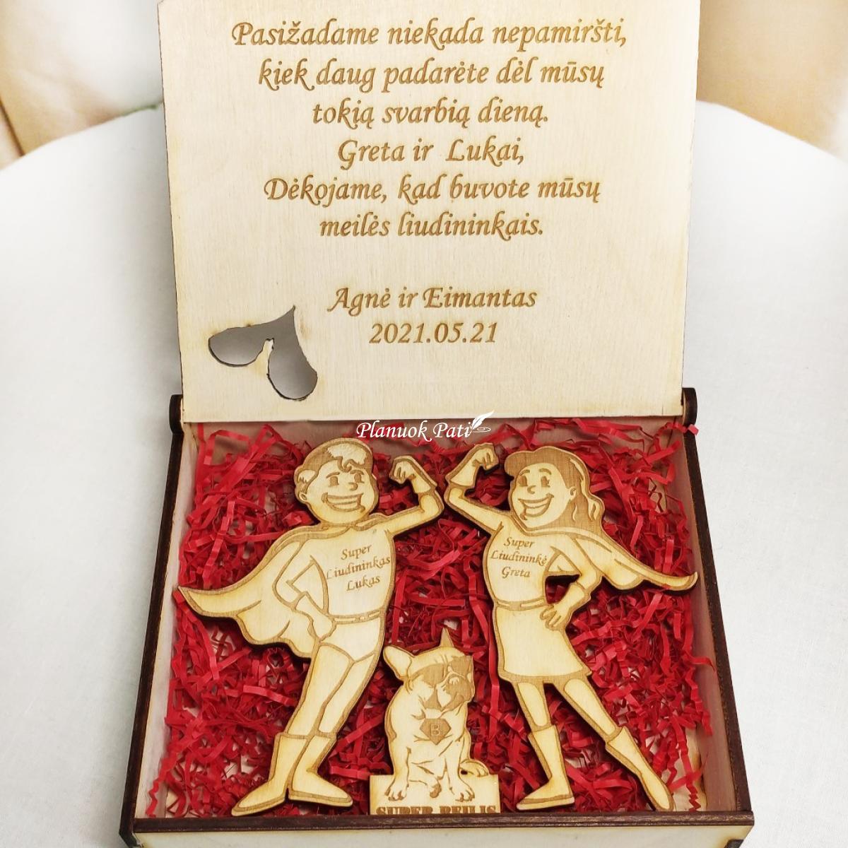 Pakvietimas arba padėka liudininkams/piršliams - trys superherojų magnetukai