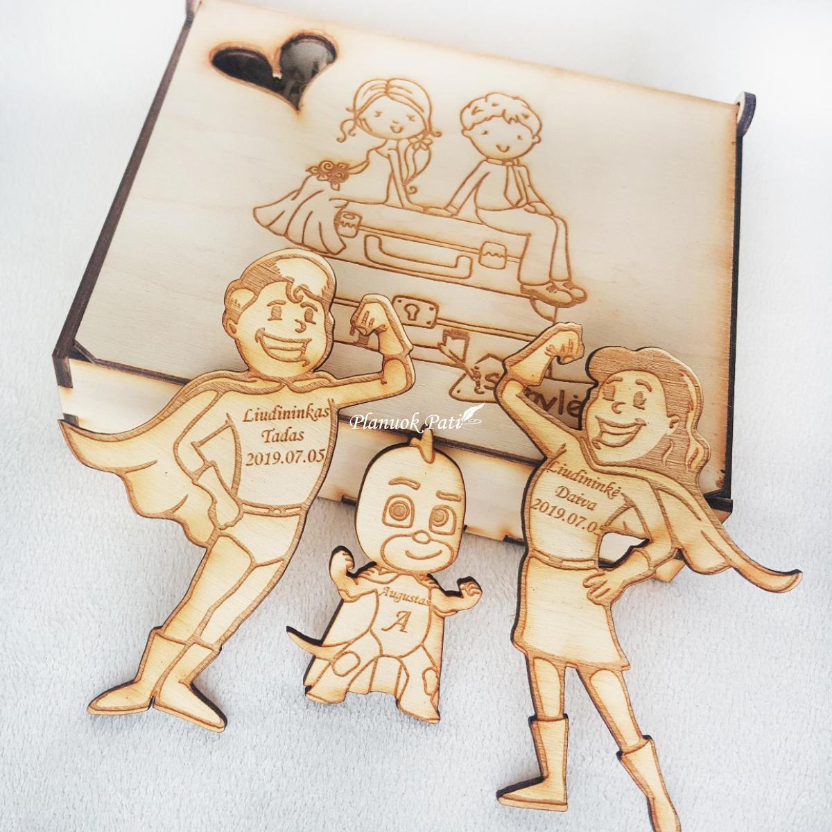 Pakvietimas arba padėka liudininkams/piršliams - trys superherojų magnetukai