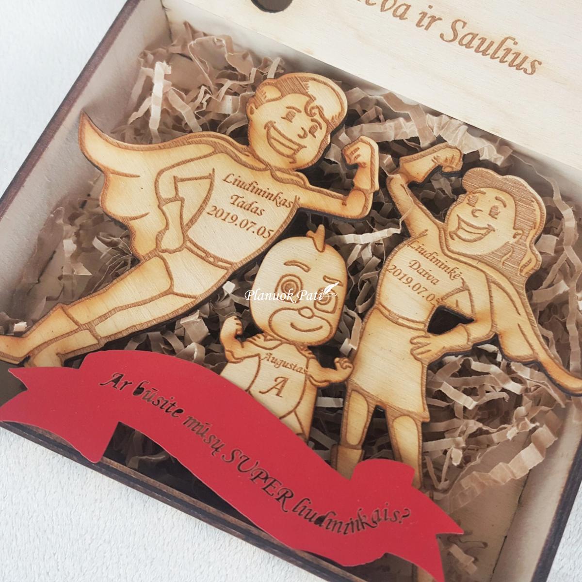 Pakvietimas arba padėka liudininkams/piršliams - superherojų magnetukai