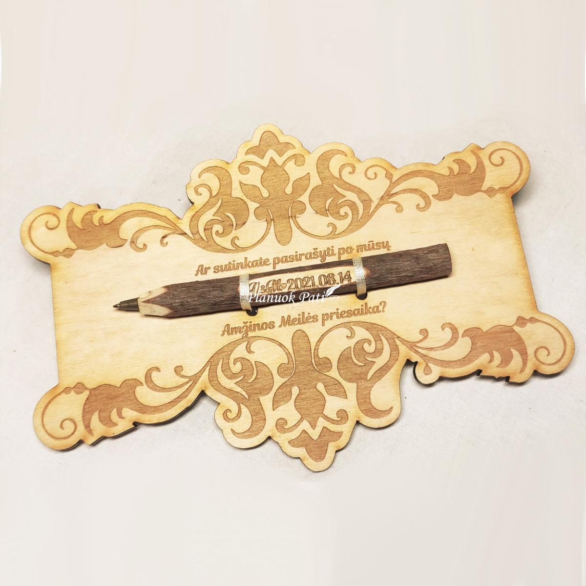 Kvietimas arba padėka su rašikliu