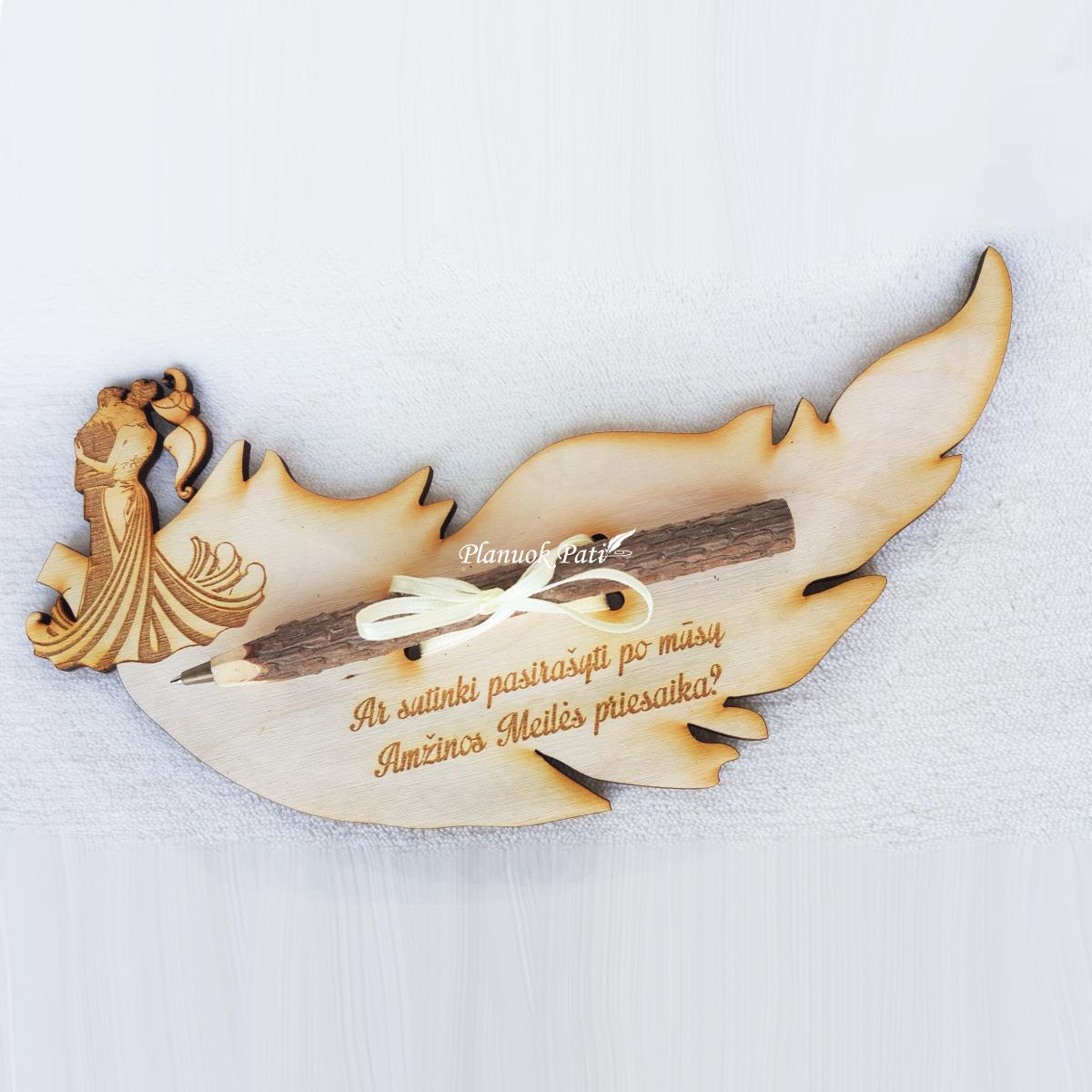 Kvietimas arba padėka su rašikliu