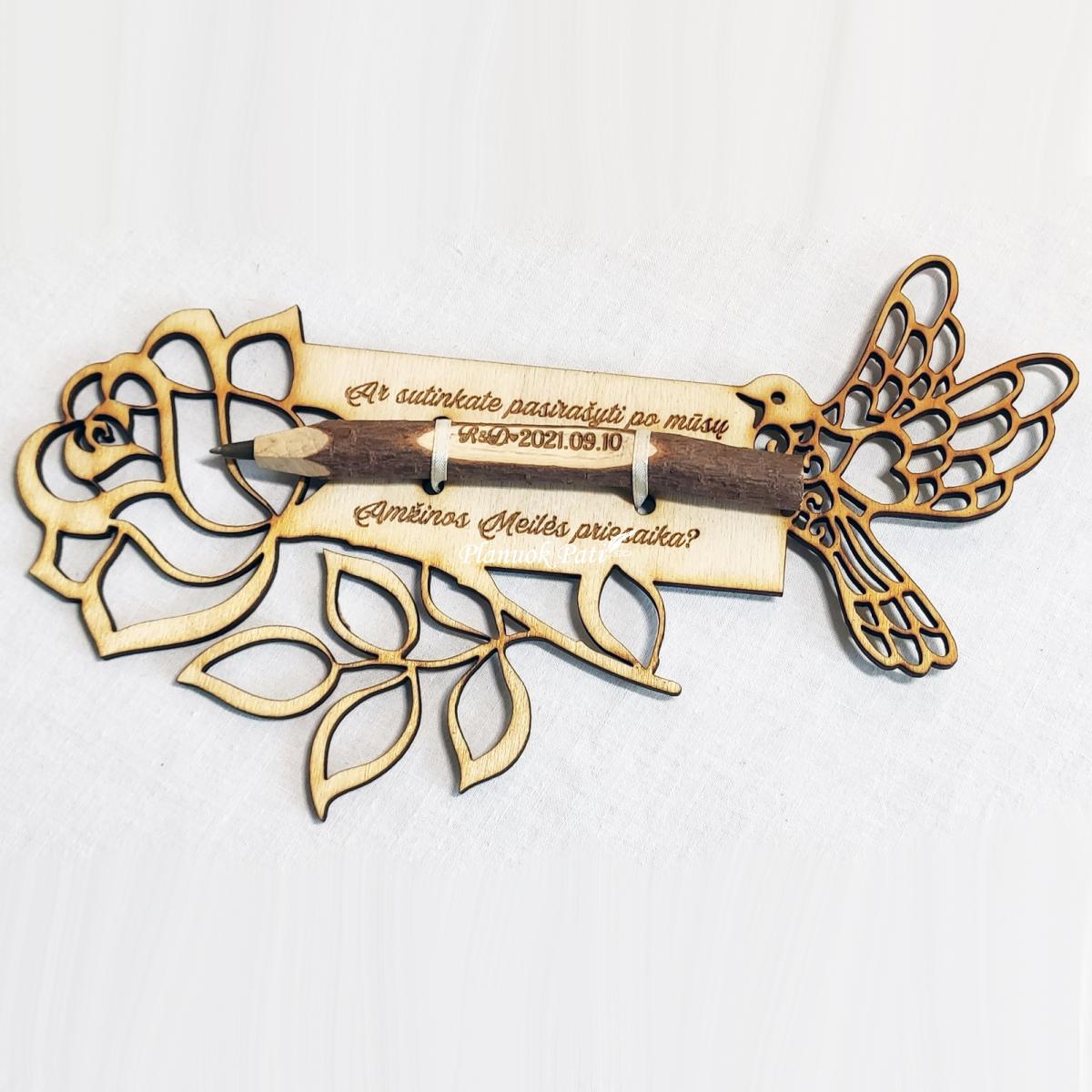 Kvietimas arba padėka su rašikliu