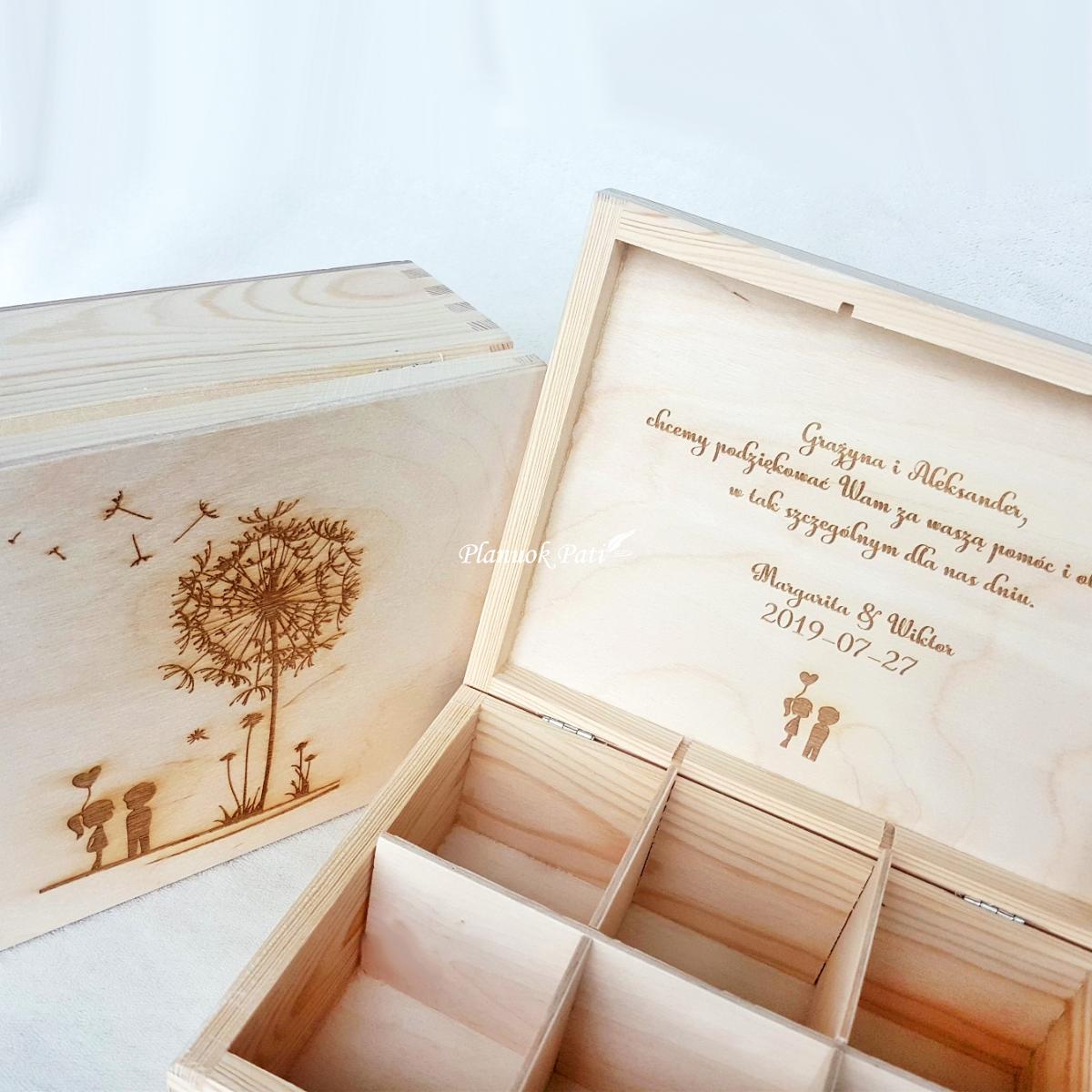 Medinė arbatos dėžutė - dovana liudininkams (6 skyrių)