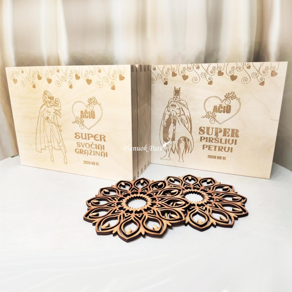 Medinė arbatos dėžutė - dovana liudininkams (6 skyrių)