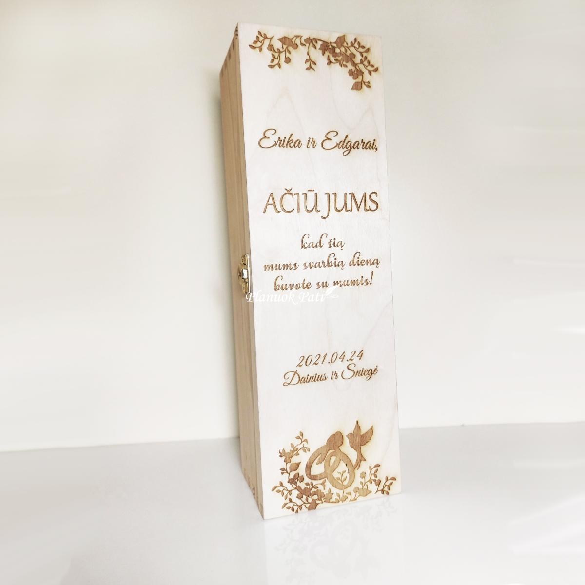 Padėka-dovana liudininkams/piršliams - vyndėžė