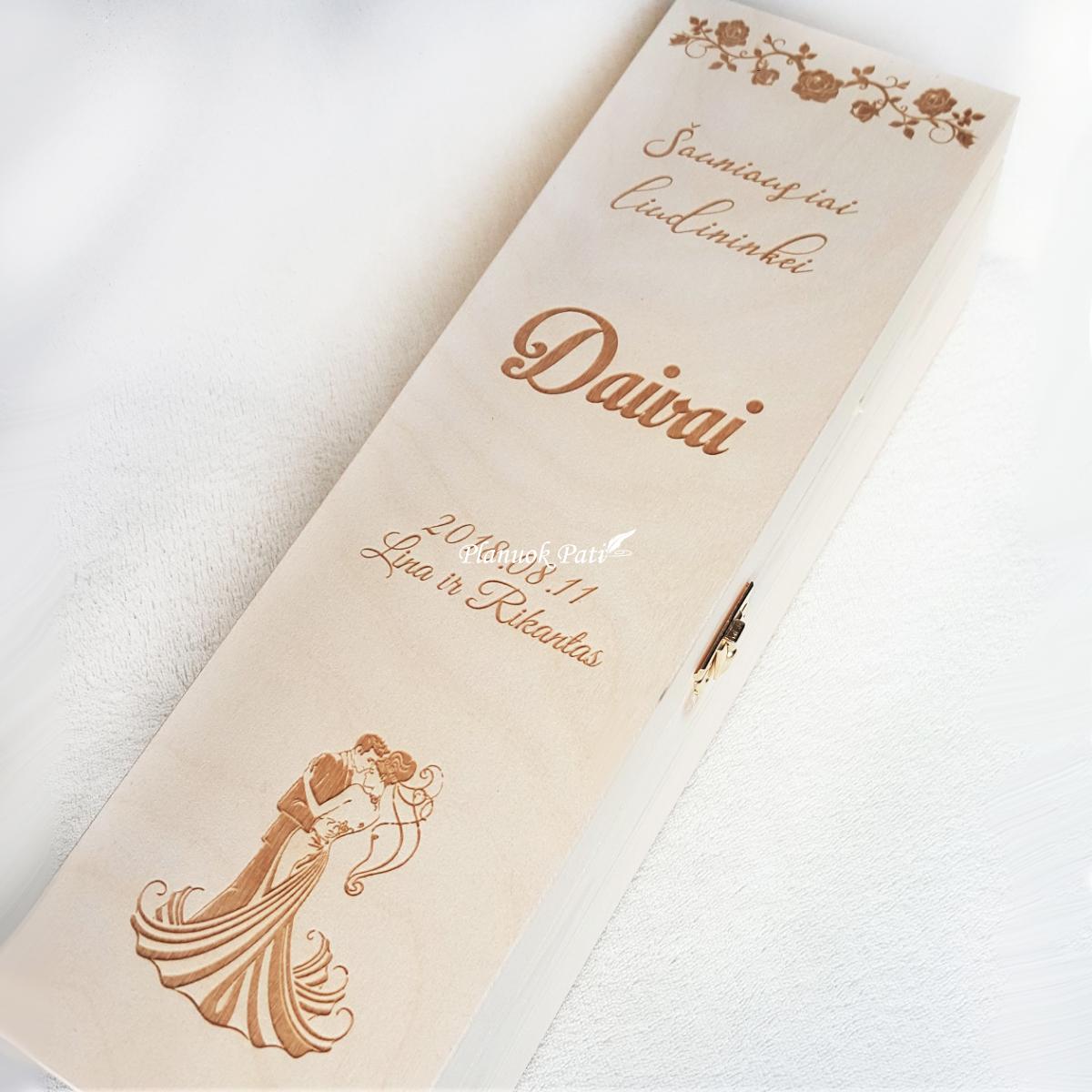 Padėka-dovana liudininkams/piršliams - vyndėžė