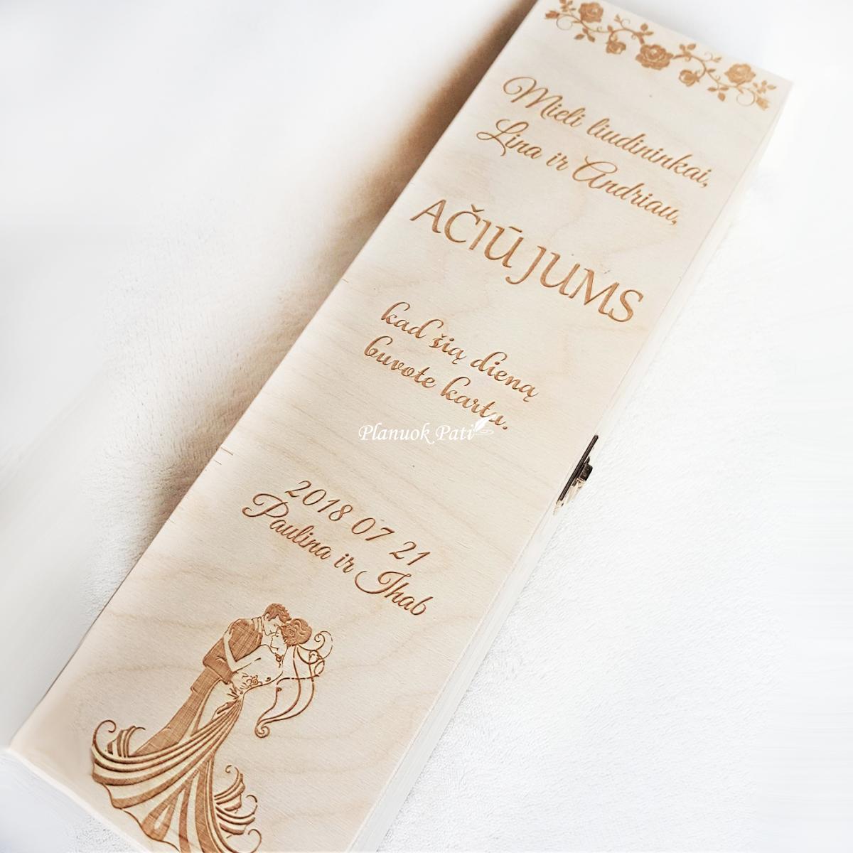 Padėka-dovana liudininkams/piršliams - vyndėžė