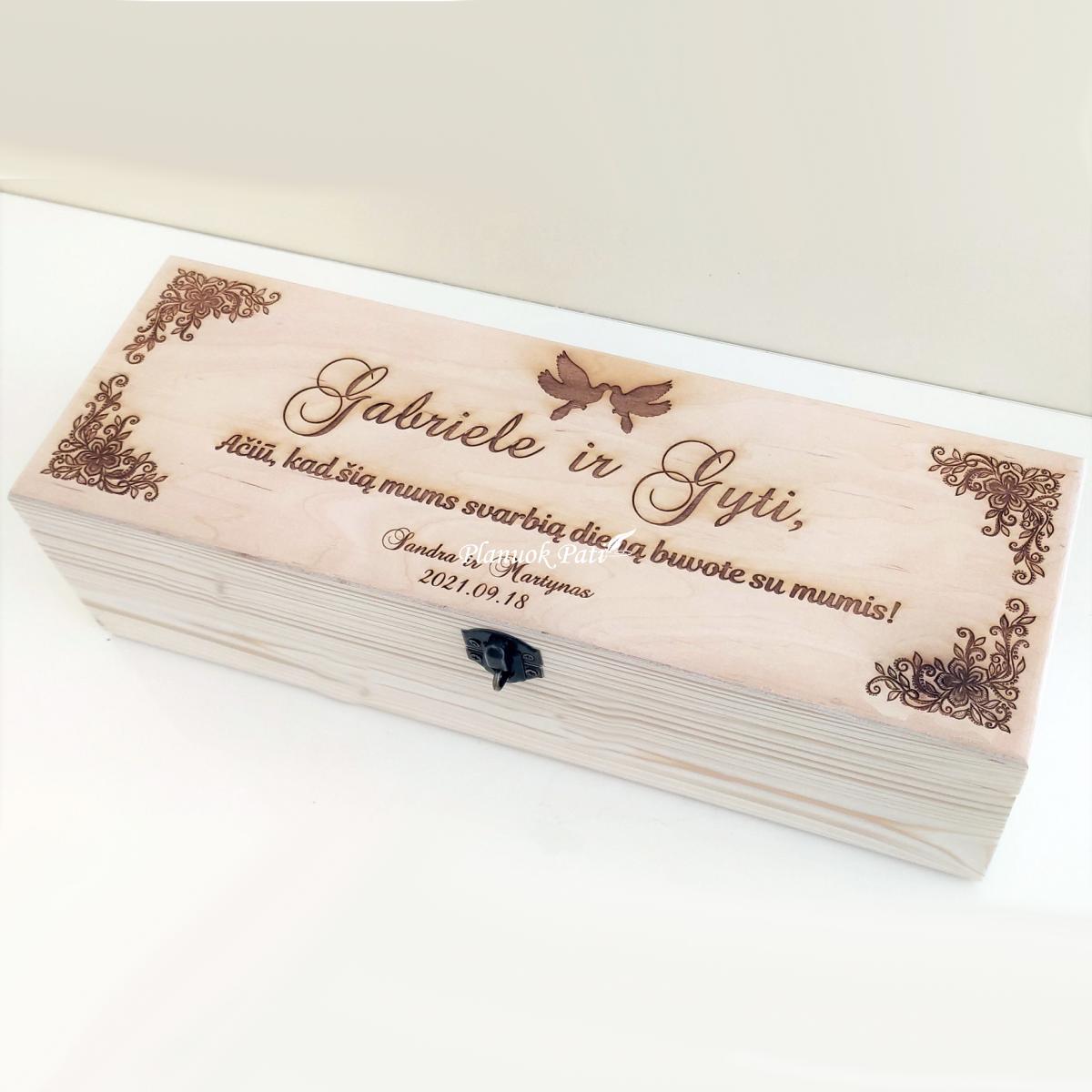 Padėka-dovana liudininkams/piršliams - vyndėžė