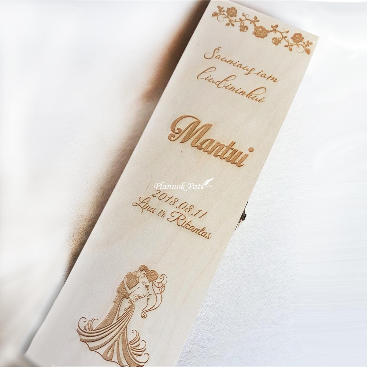 Padėka-dovana liudininkams/piršliams - vyndėžė