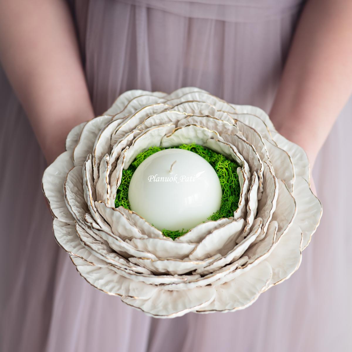 Šeimos židinys - Paauksuota gėlė (didelė)